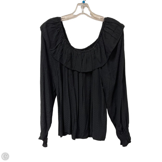Top Long Sleeve By Knox Rose In Black, Size: S