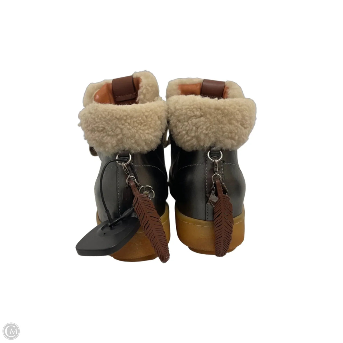 Boots Designer By Coach In Grey, Size: 6