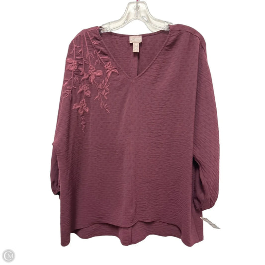 Top Long Sleeve By Chicos In Red, Size: Xl
