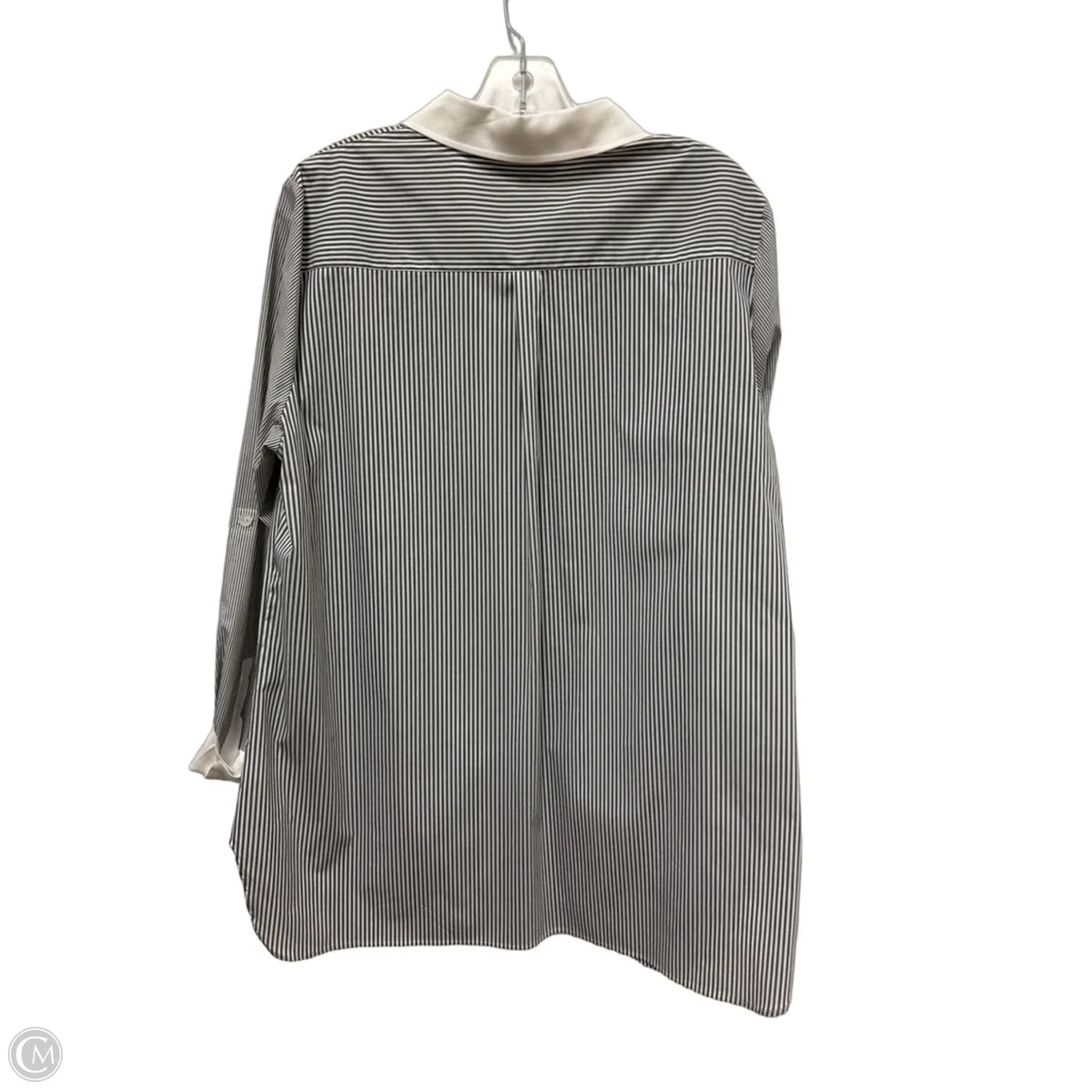 Blouse Long Sleeve By Ming Wang In Striped Pattern, Size: M