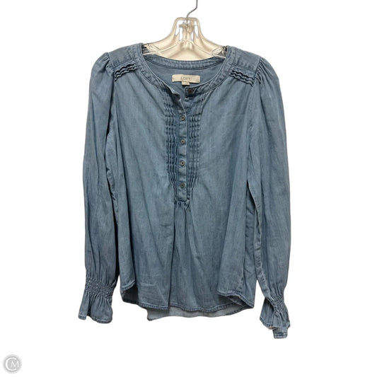 Top Long Sleeve By Loft In Blue, Size: S