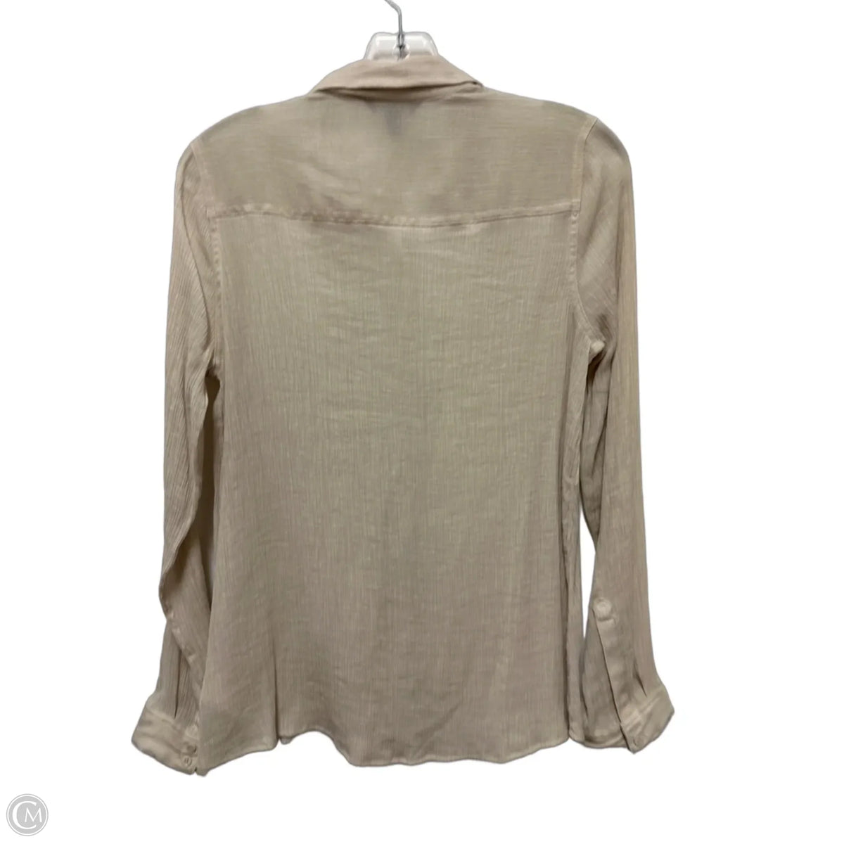 Blouse Long Sleeve By Express In Cream, Size: S