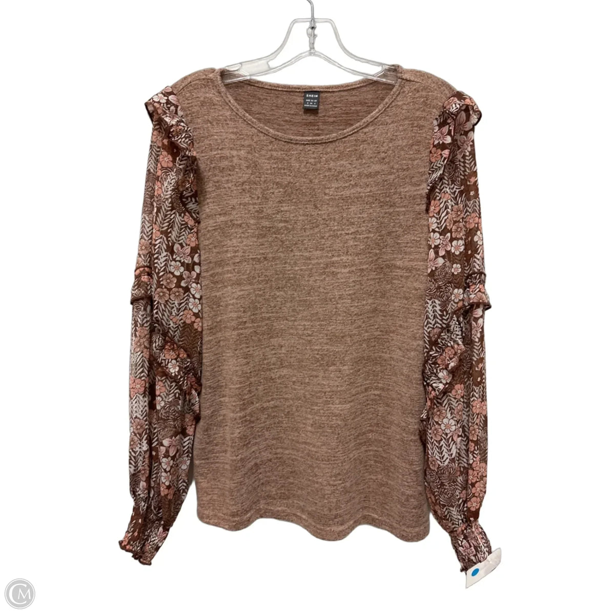 Top Long Sleeve By Shein In Brown, Size: S