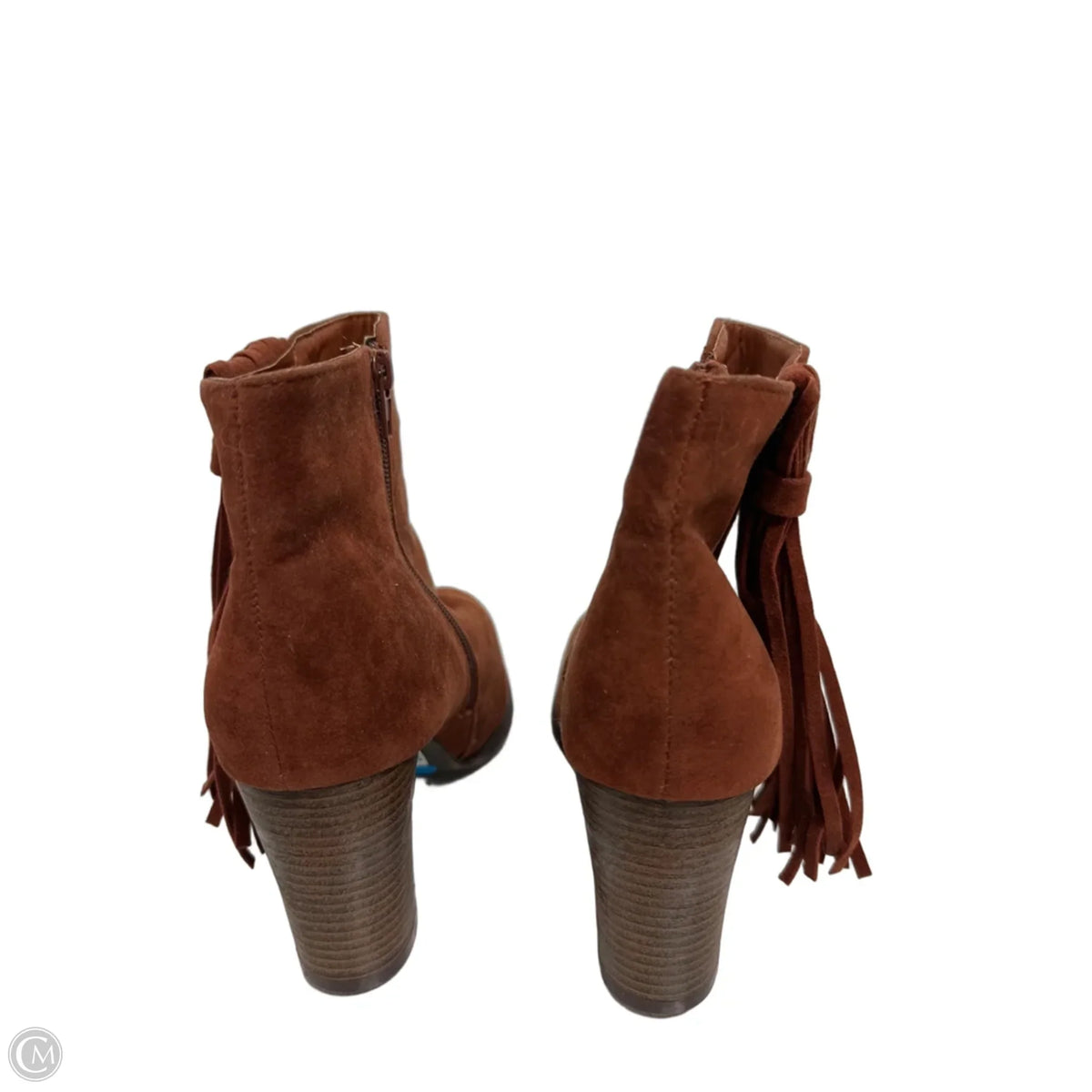 Boots Ankle Heels By Qupid In Orange, Size: 9