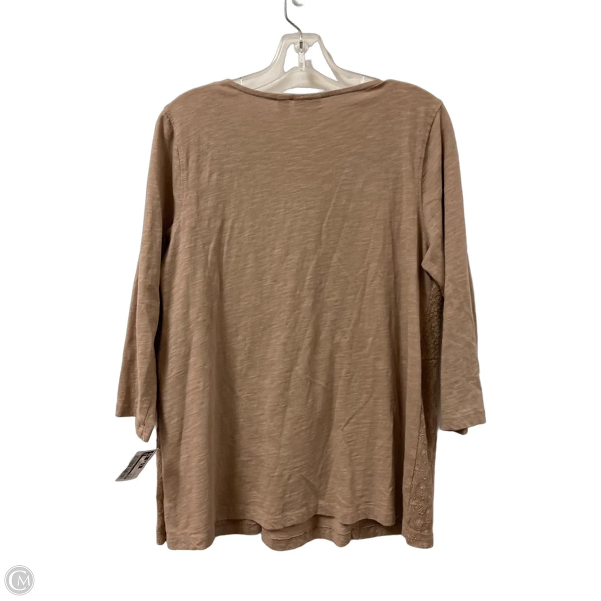 Top Long Sleeve By Logo In Brown, Size: S