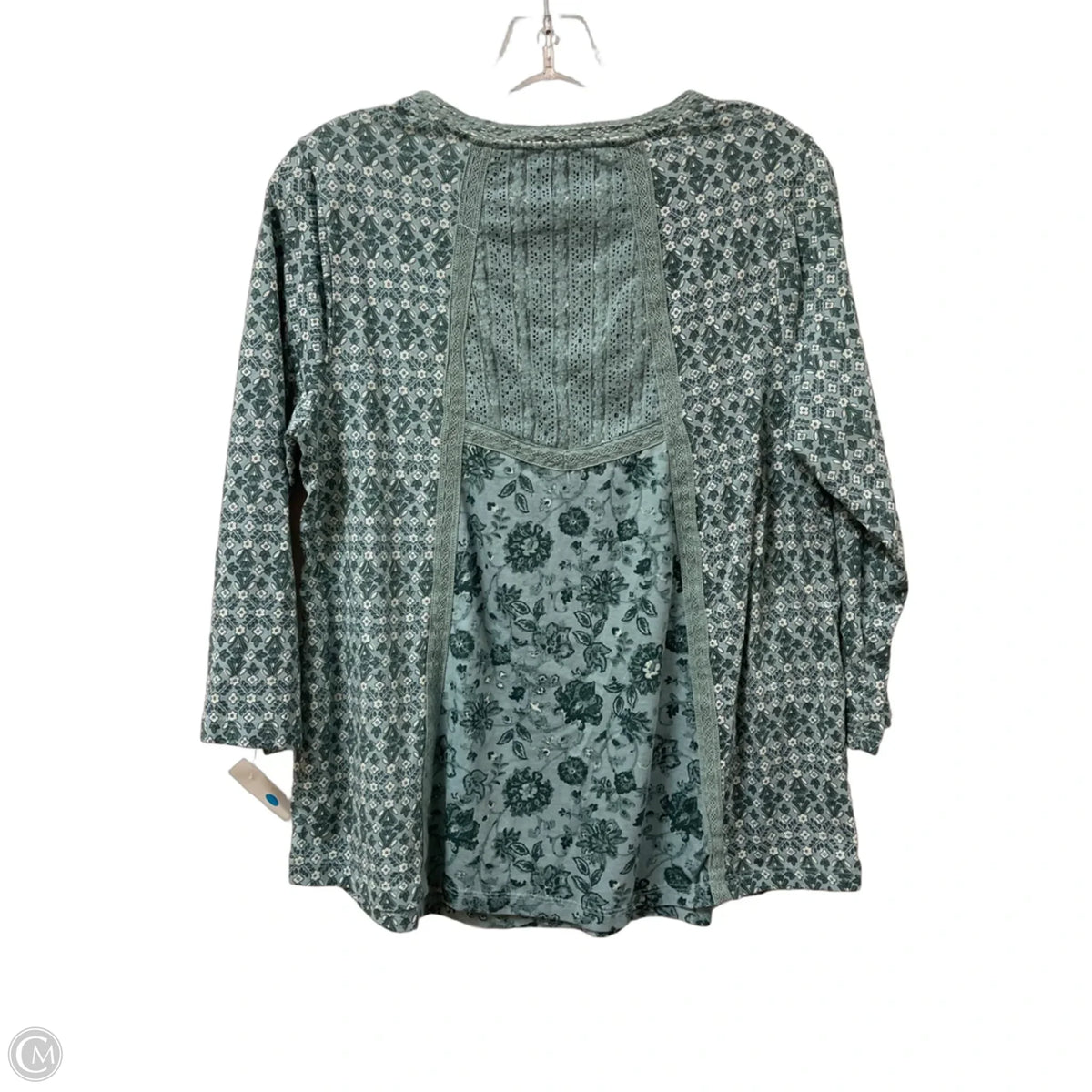 Top Long Sleeve By Logo In Blue, Size: S