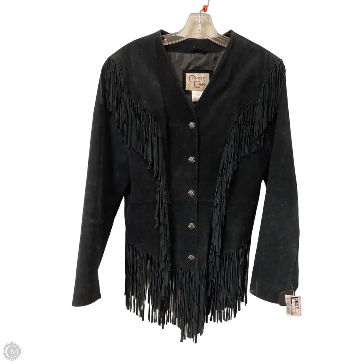 Jacket Leather By Clothes Mentor In Black, Size: L