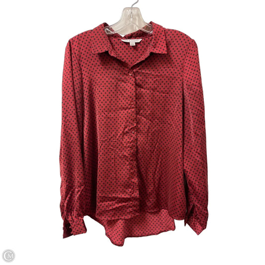 Blouse Long Sleeve By Zac And Rachel In Black & Red, Size: L