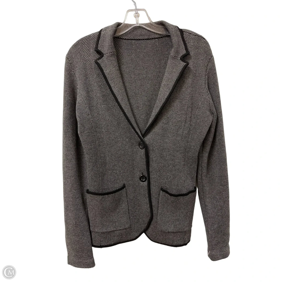 Blazer By Clothes Mentor In Black & Grey, Size: S