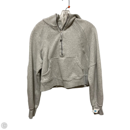 Athletic Sweatshirt Hoodie By Lululemon In Grey, Size: S