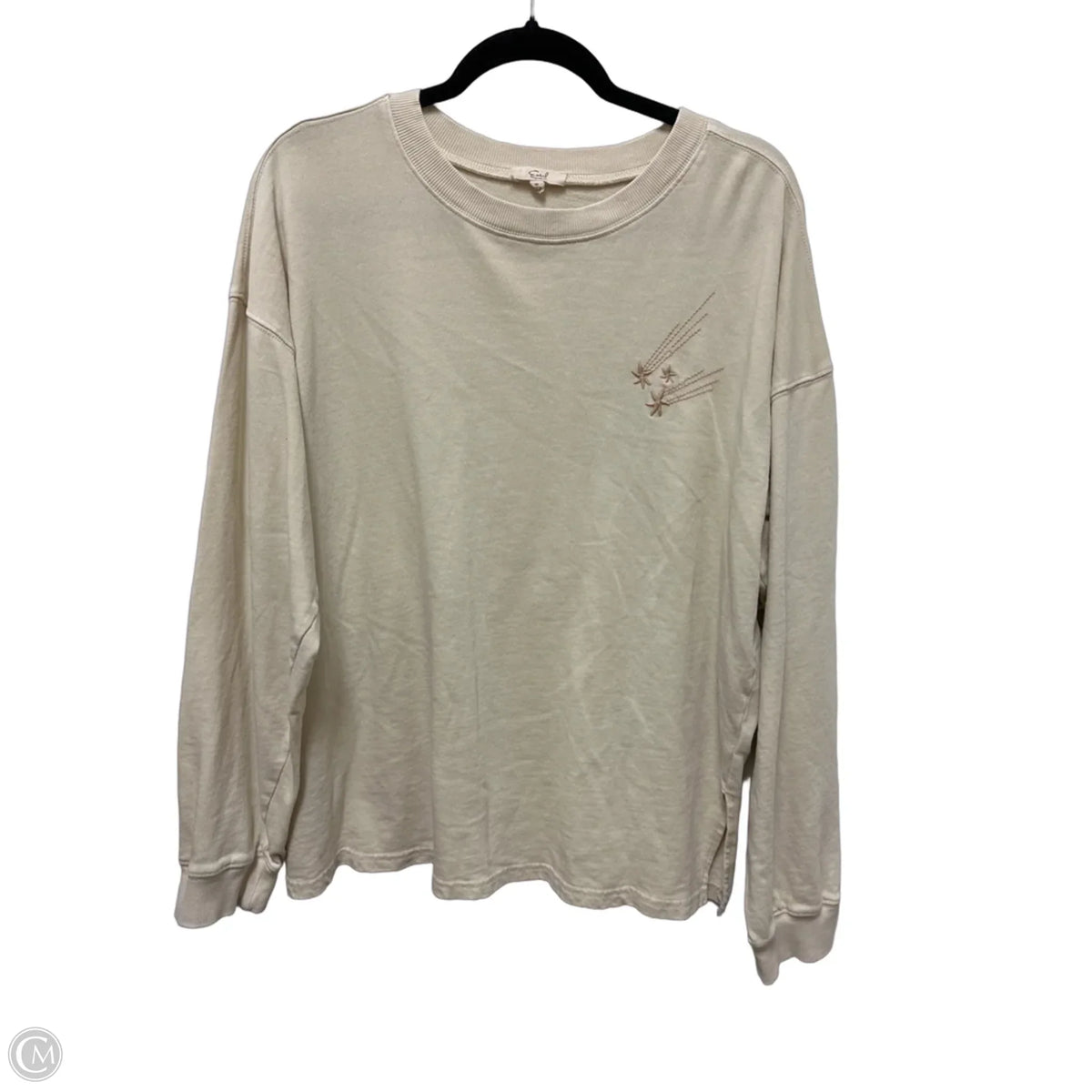 Sweatshirt Crewneck By Easel In Cream, Size: M