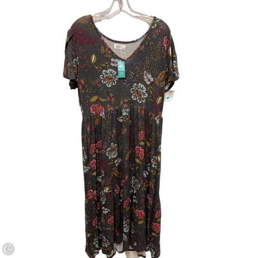 Dress Casual Midi By Maurices In Grey, Size: L