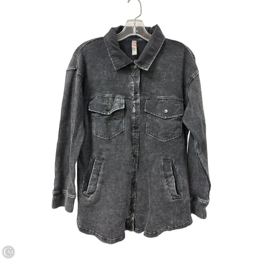 Blouse Long Sleeve By Mono B In Grey, Size: S