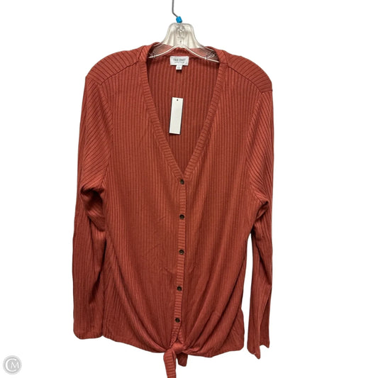 Sweater Cardigan By True Craft In Orange, Size: Xl