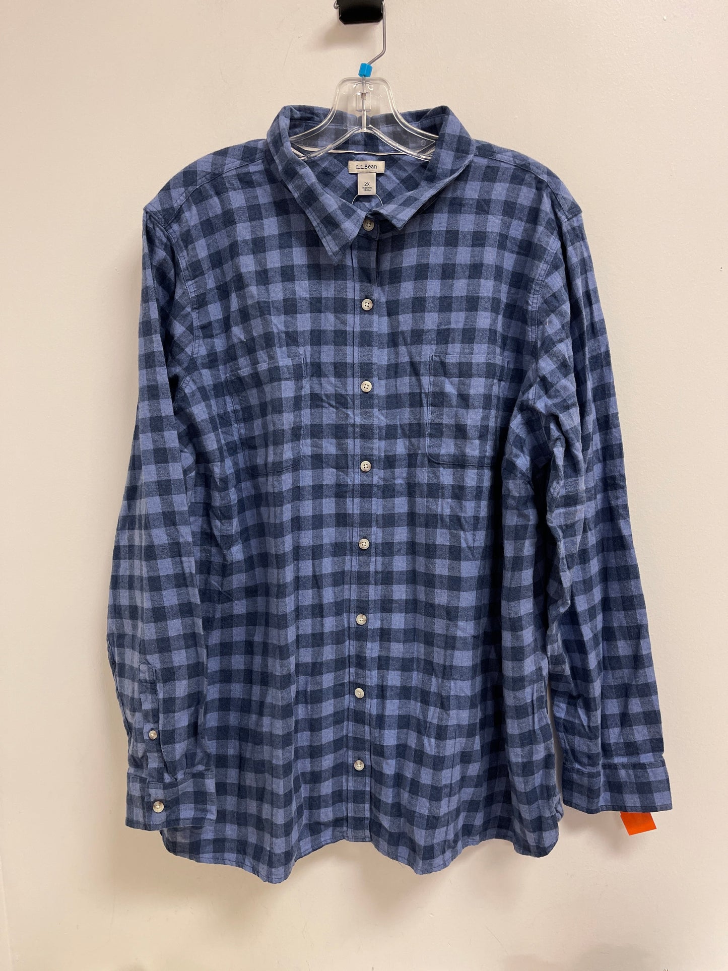 Top Long Sleeve By Ll Bean In Navy, Size: 2x