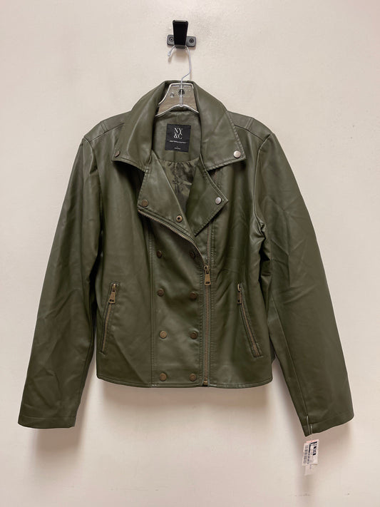 Jacket Moto By New York And Co In Green, Size: L