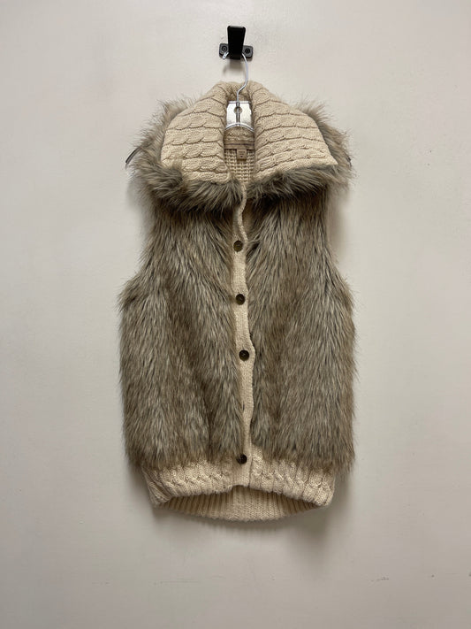 Vest Faux Fur & Sherpa By Vintage America In Cream, Size: M