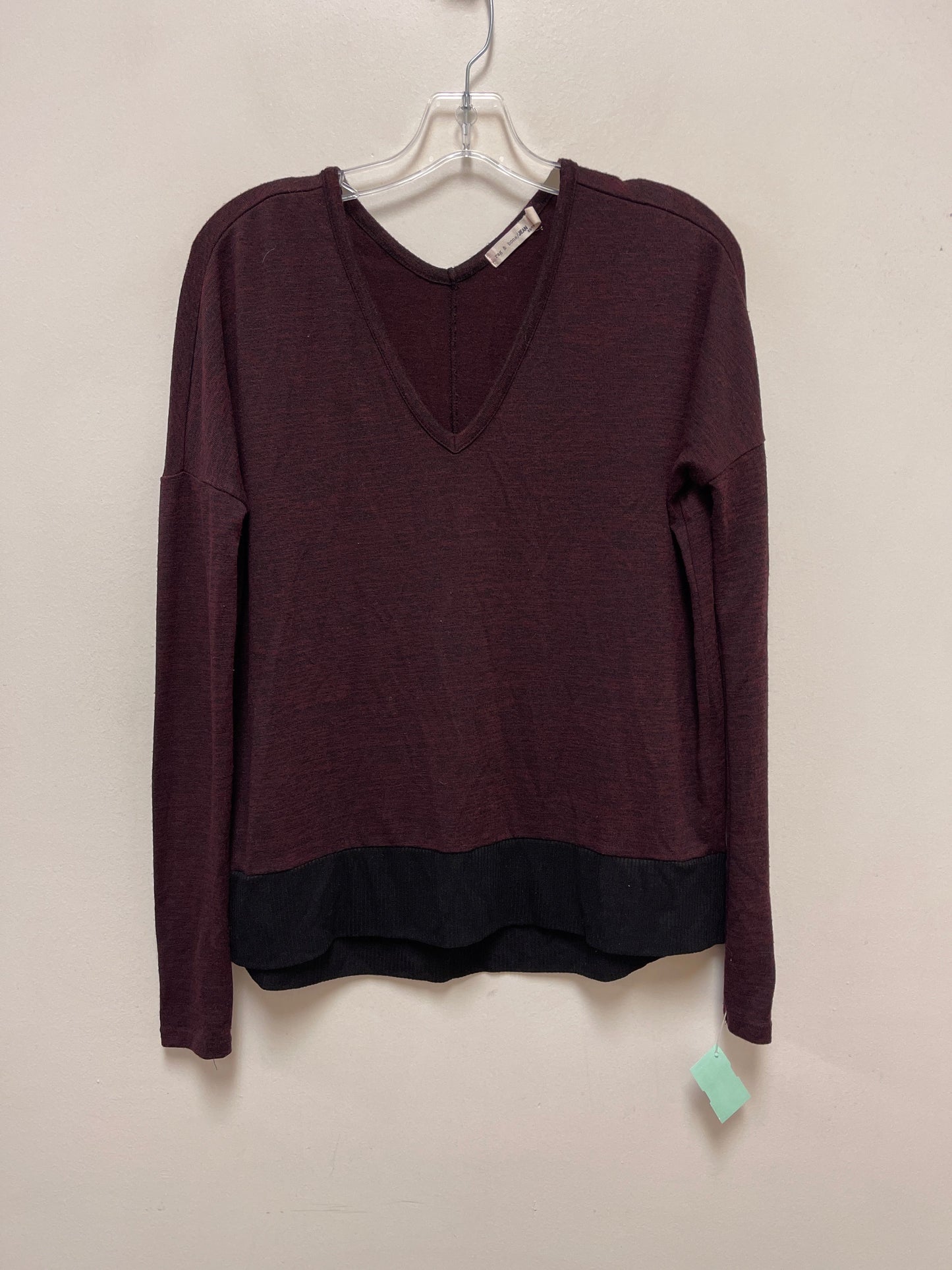 Top Long Sleeve By Rag And Bone In Red, Size: Xs