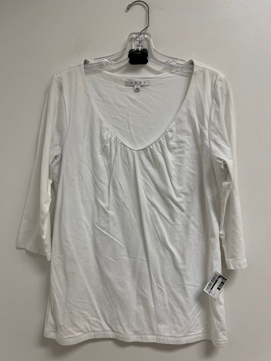 Top Long Sleeve By Cabi In White, Size: L