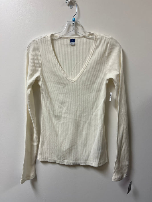 Top Long Sleeve By Old Navy In Cream, Size: S