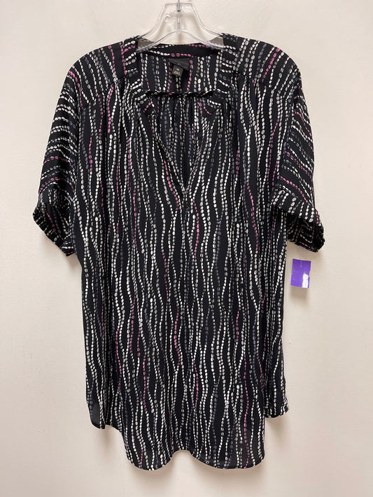 Black & Purple Top Long Sleeve Worthington, Size Xl