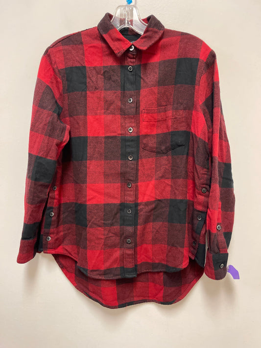 Top Long Sleeve By Madewell In Black & Red, Size: Xs