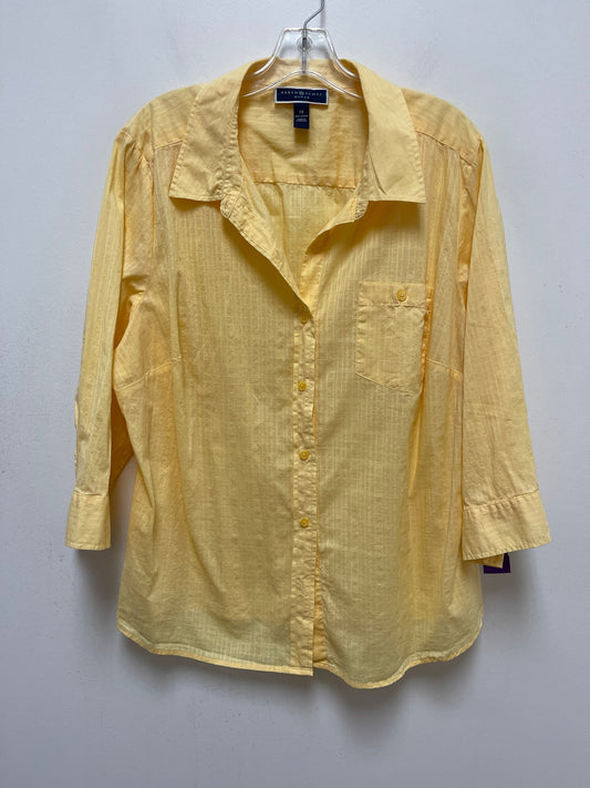 Yellow Top Long Sleeve Karen Scott, Size 2x