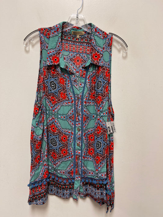 Blue & Red Top Sleeveless Democracy, Size 1x
