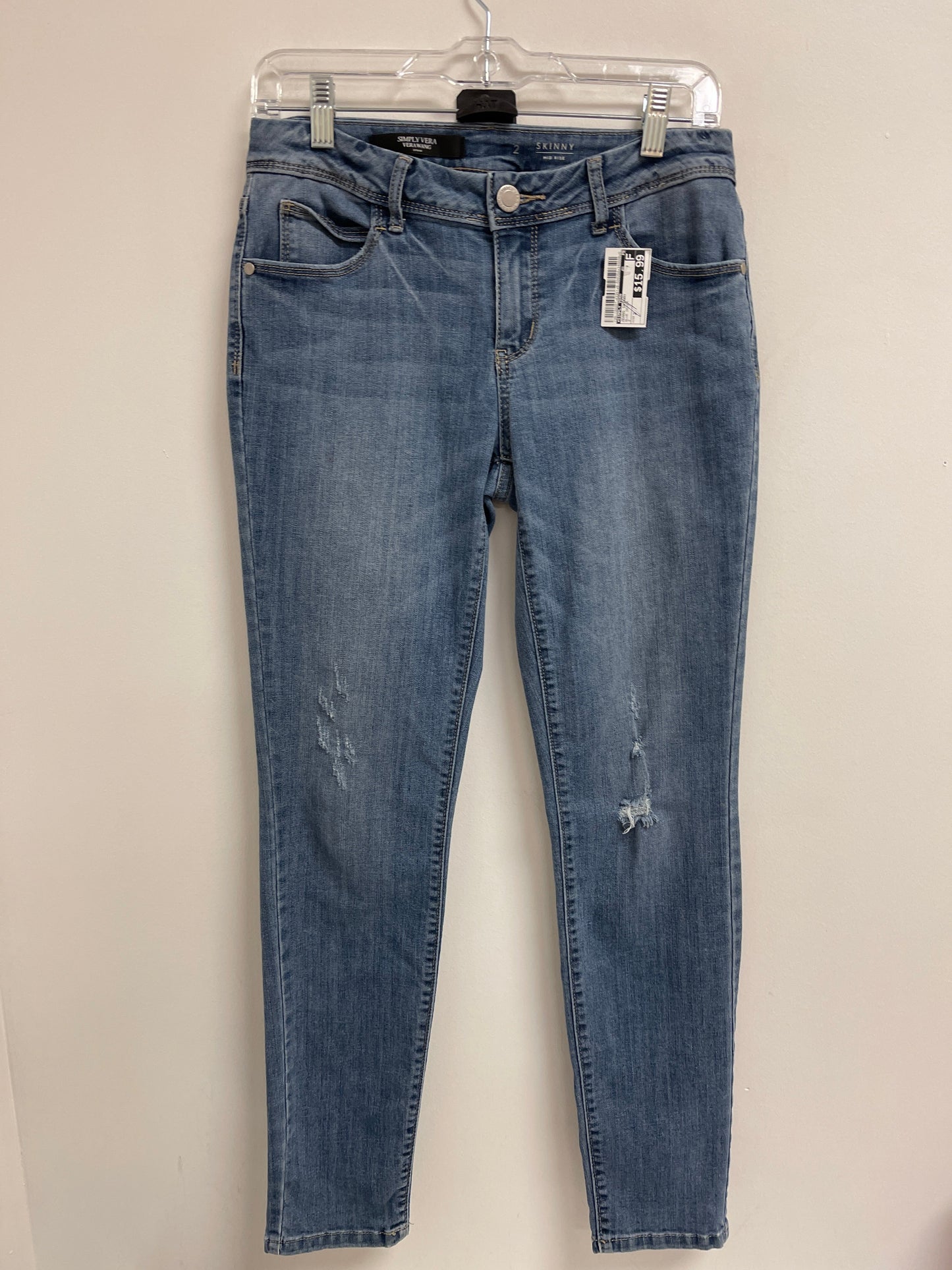 Jeans Skinny By Simply Vera In Blue Denim, Size: 2