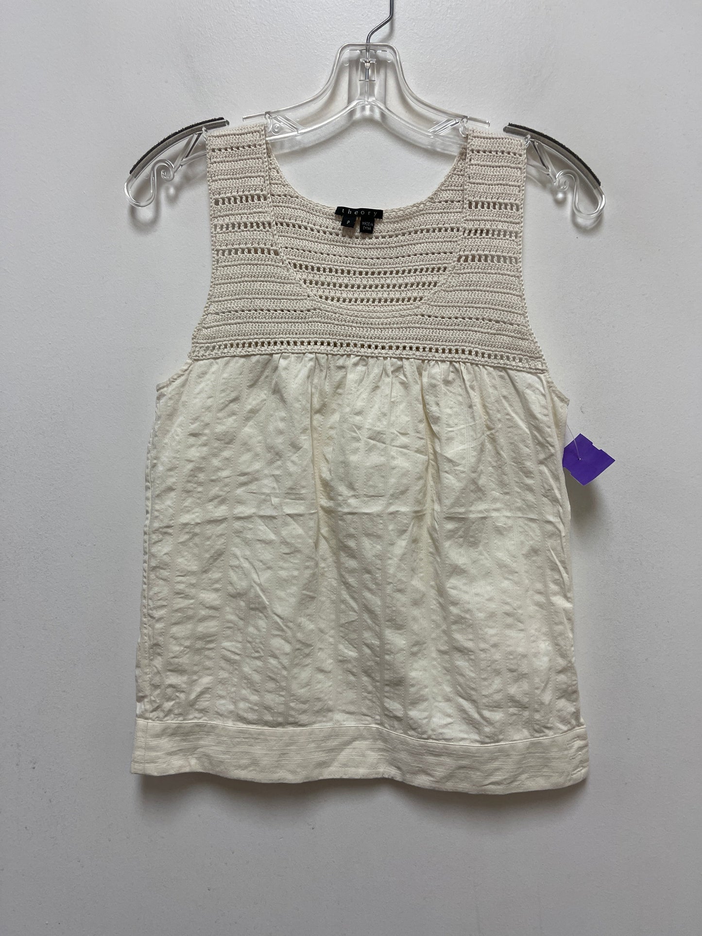 Cream Top Sleeveless Theory, Size S