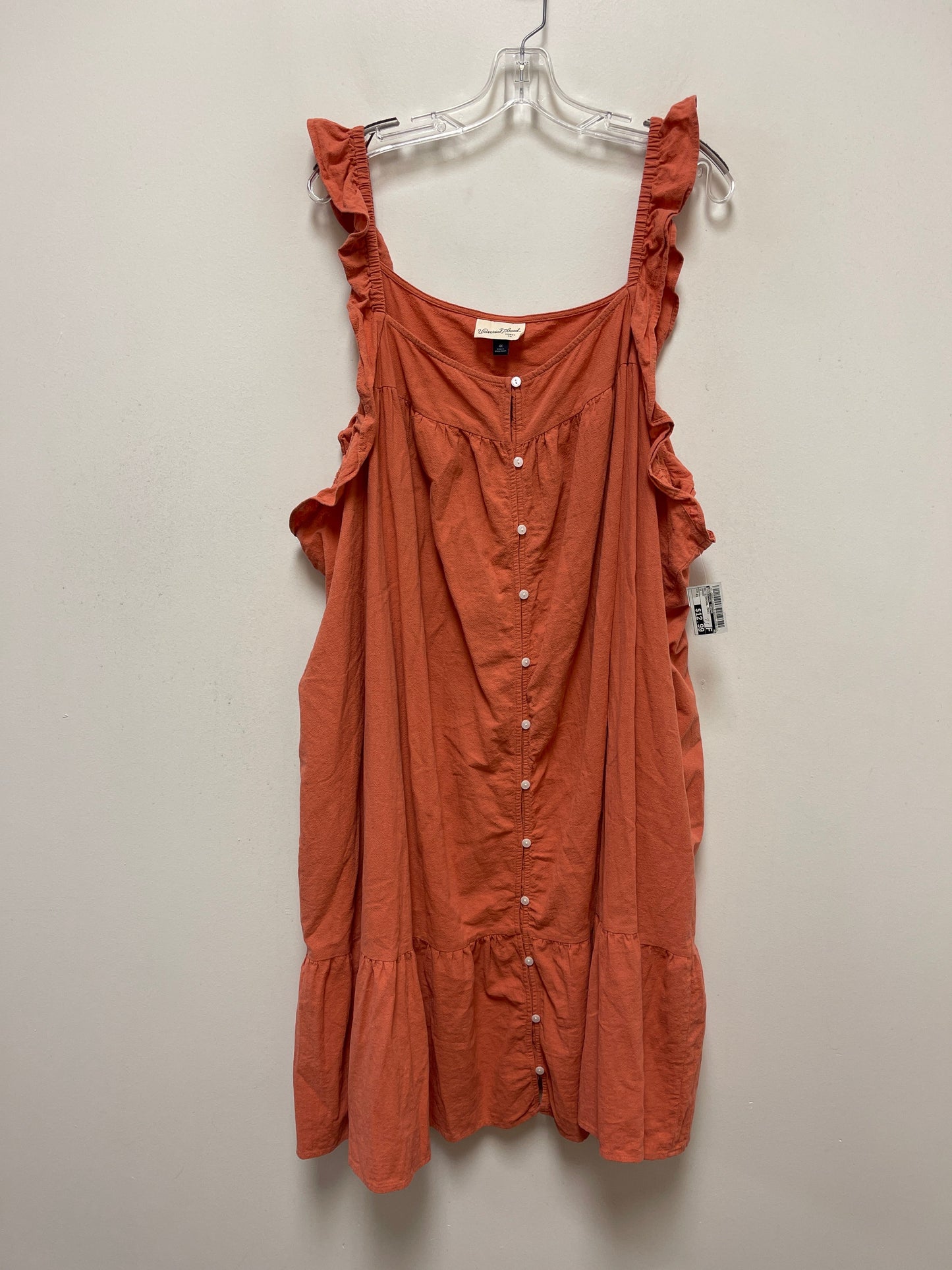 Orange Dress Casual Maxi Universal Thread, Size 4x