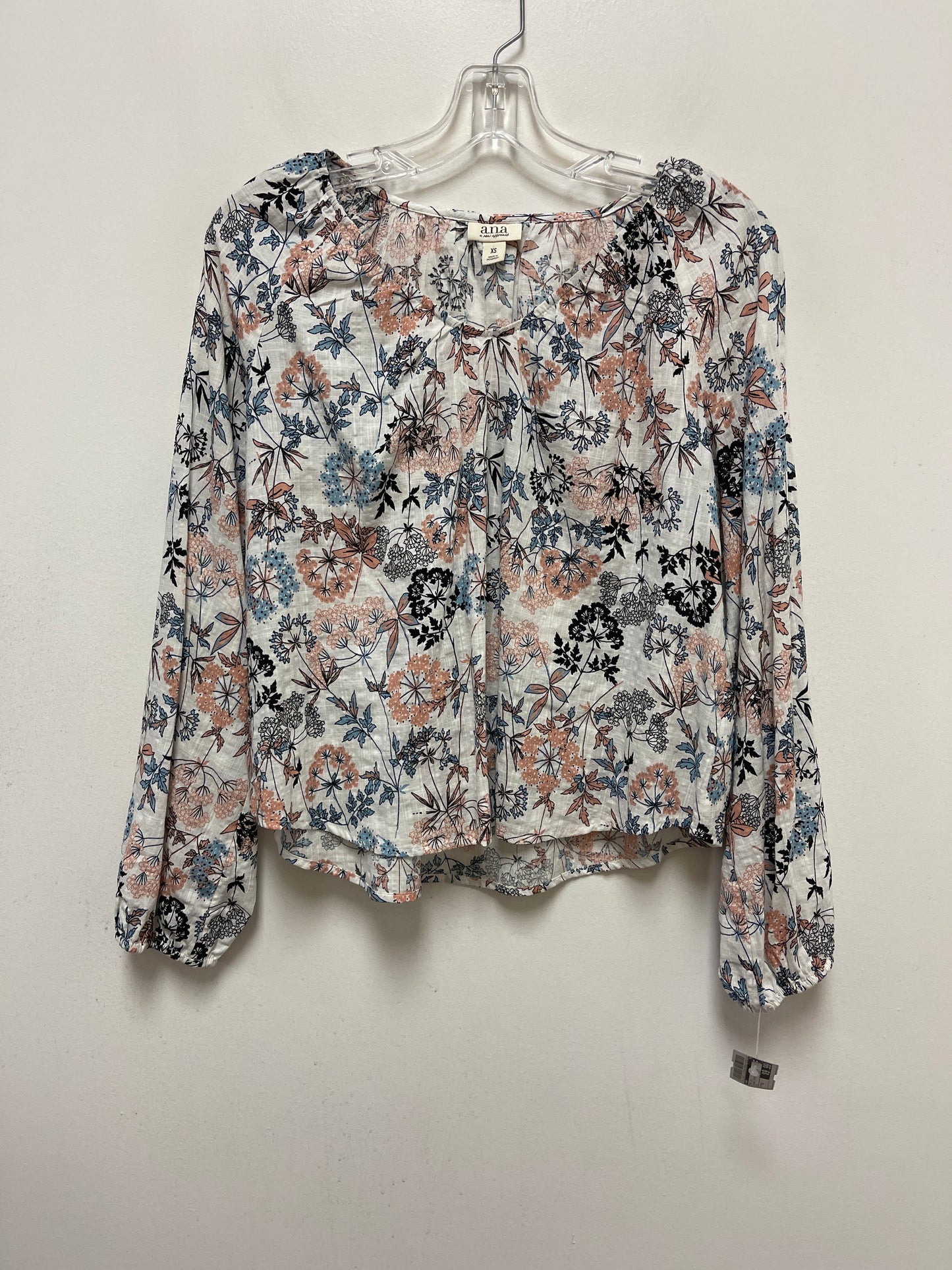 Floral Print Top Long Sleeve Ana, Size Xs