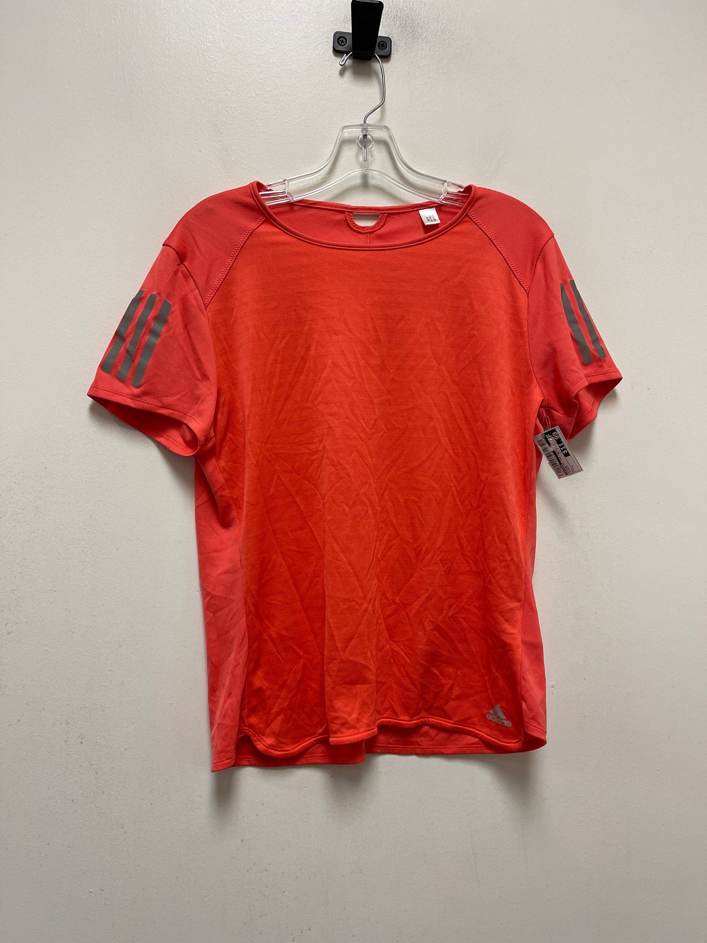 Orange Athletic Top Short Sleeve Adidas, Size L