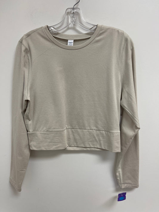 Cream Athletic Top Long Sleeve Collar Old Navy, Size M