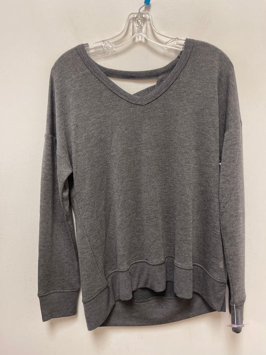 Grey Athletic Top Long Sleeve Collar Balance Collection, Size M