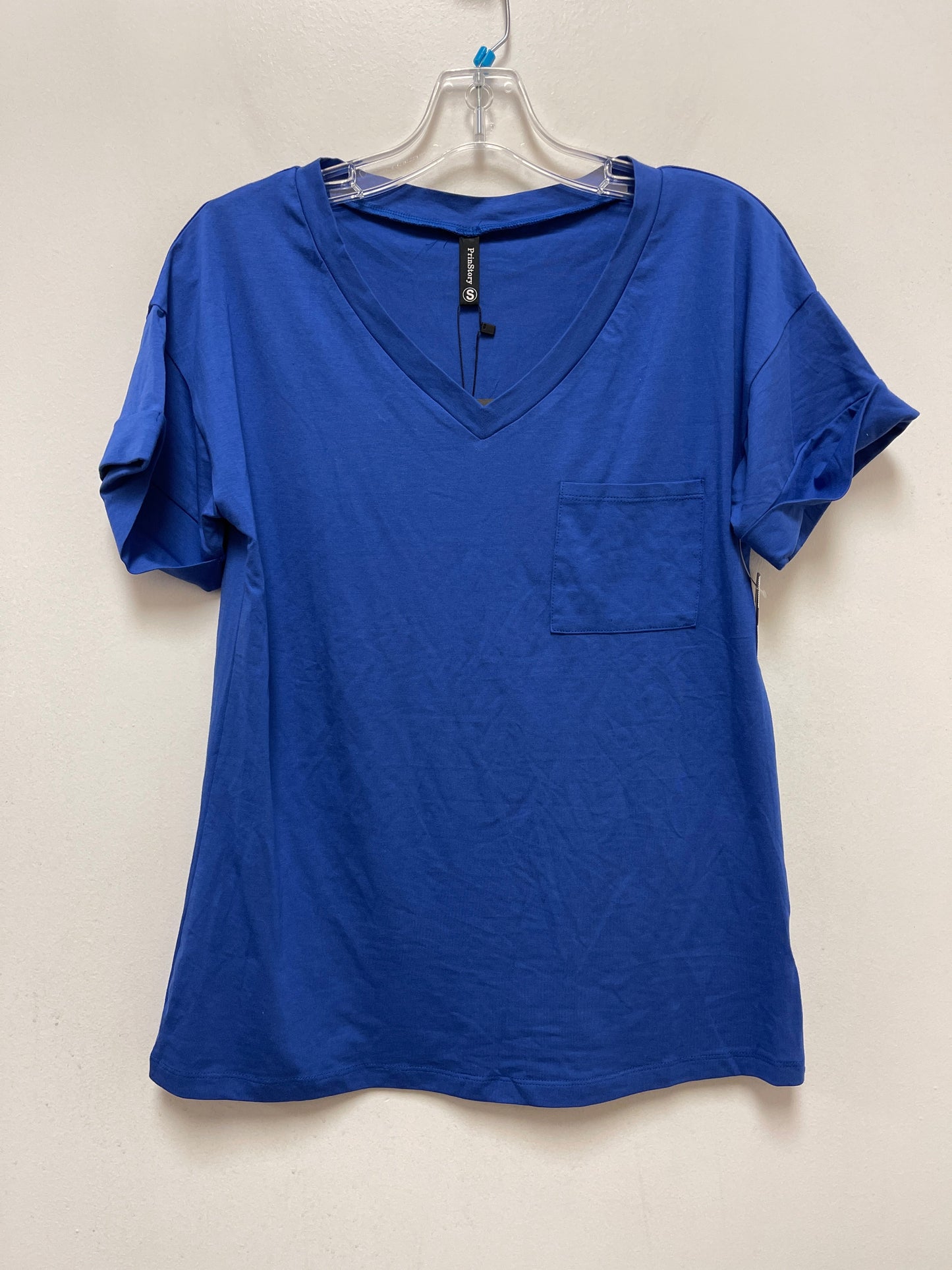 Blue Top Short Sleeve Clothes Mentor, Size S