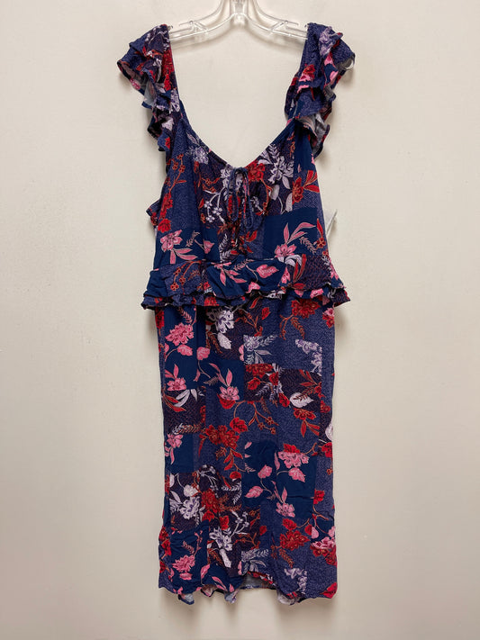 Blue & Pink Dress Casual Midi Sofia By Sofia Vergara, Size 2x