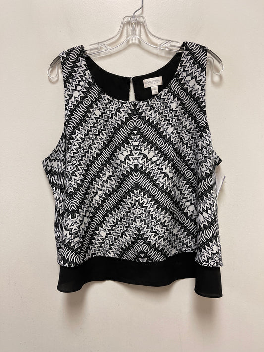 Black & White Top Sleeveless Bisou Bisou, Size Xl