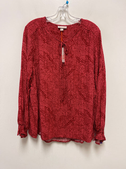 Red Top Long Sleeve Knox Rose, Size 2x