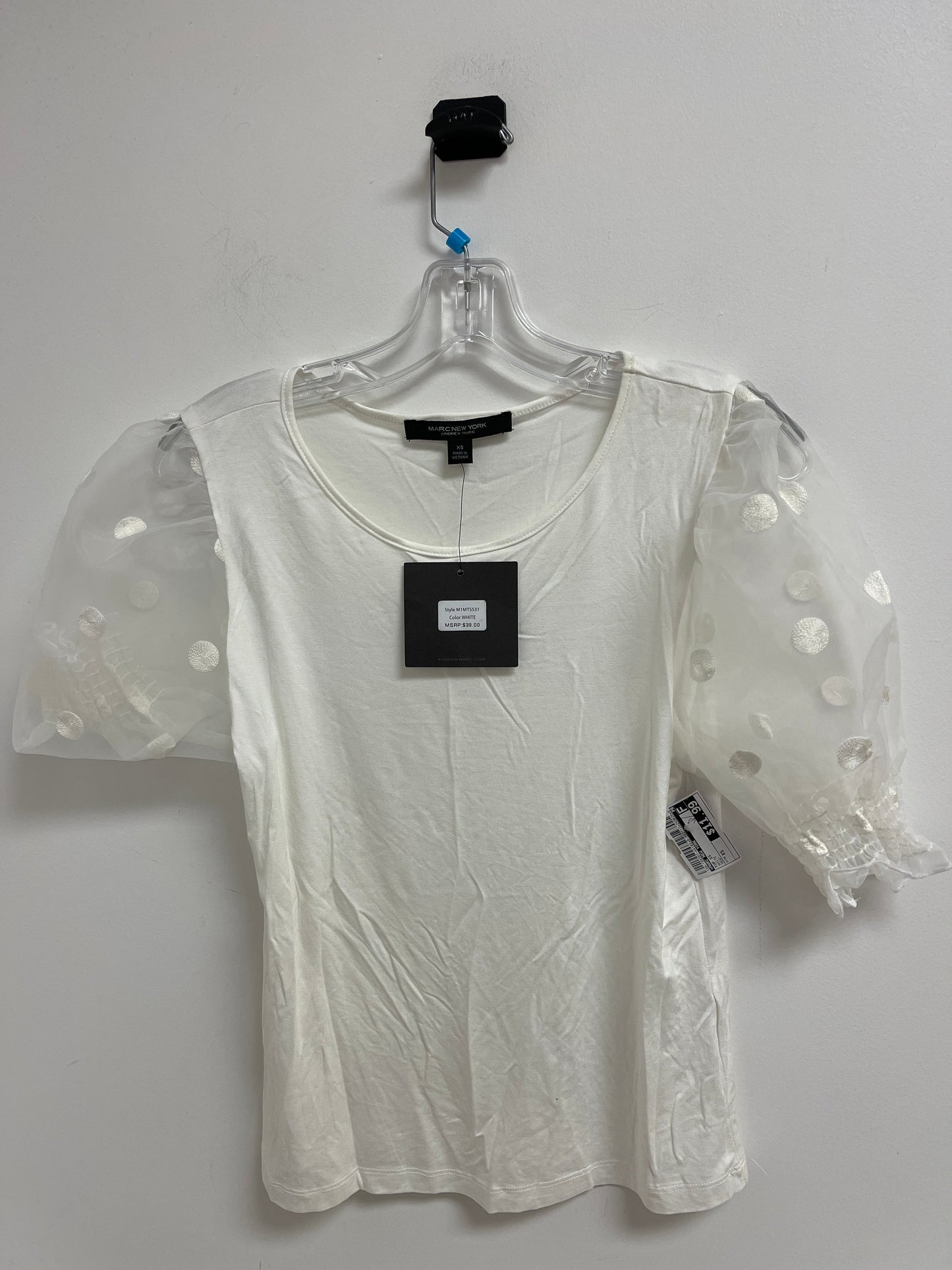 White Top Short Sleeve Marc New York, Size Xs