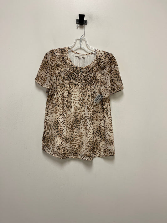 Animal Print Top Short Sleeve Loft, Size S