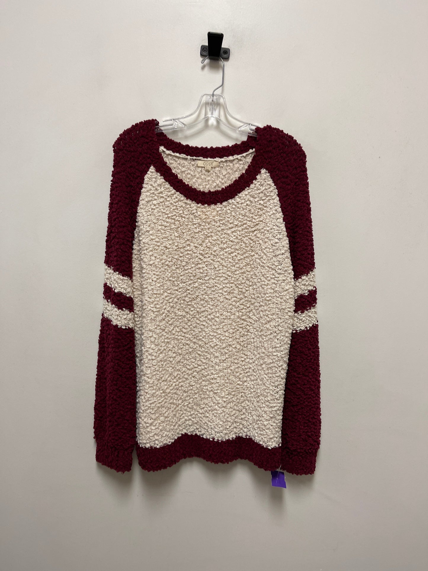 Sweater By Oddi In Red & White, Size: 2x