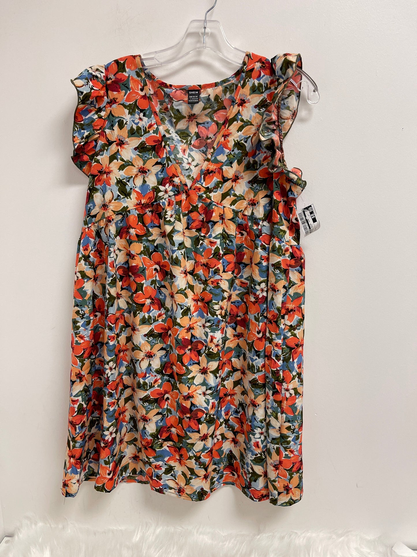 Floral Print Dress Casual Short Shein, Size L