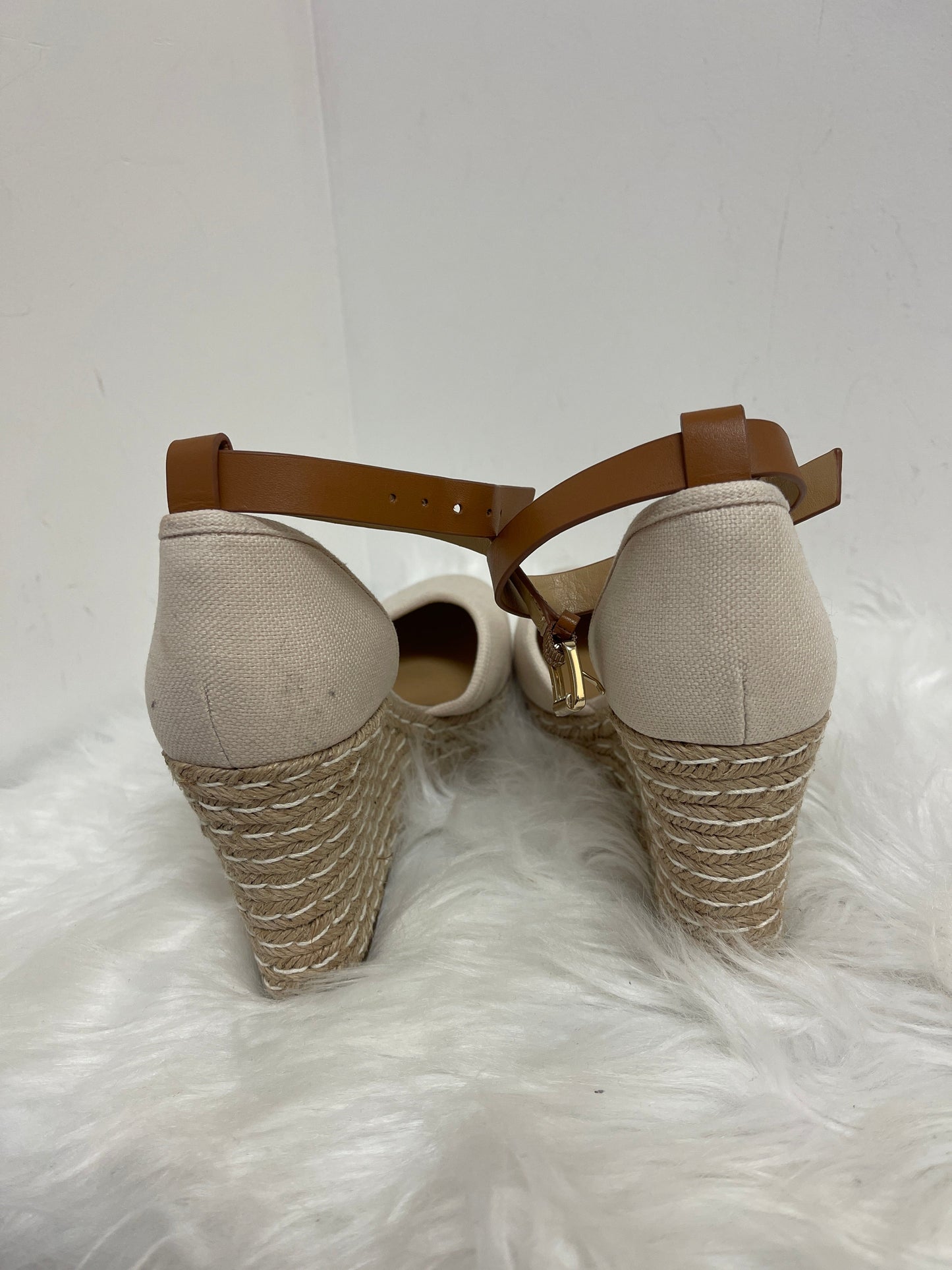 Cream Sandals Heels Wedge Michael By Michael Kors, Size 8