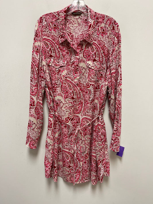 Pink Tunic Long Sleeve Clothes Mentor, Size L