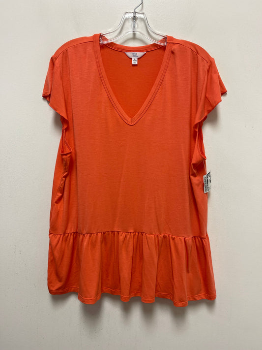 Orange Top Short Sleeve Time And Tru, Size Xl