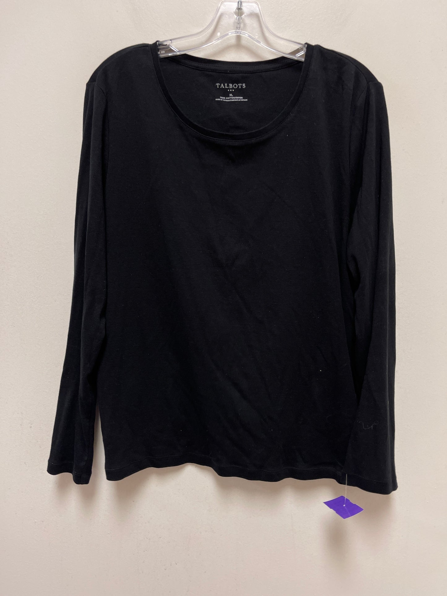 Black Top Long Sleeve Basic Talbots, Size Xl