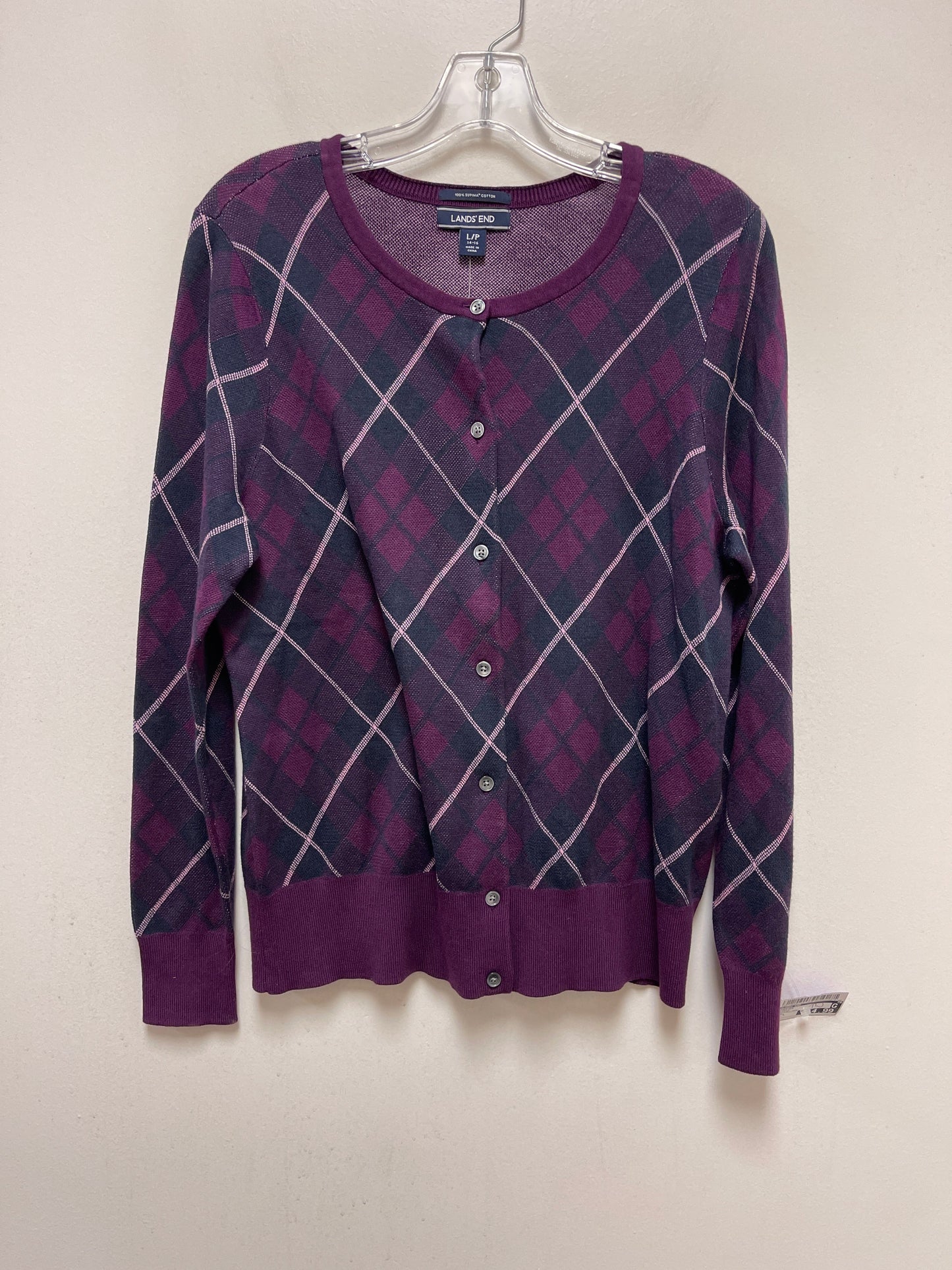 Purple Sweater Lands End, Size L