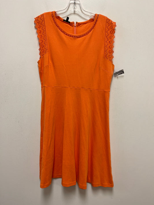 Orange Dress Casual Midi Talbots, Size L