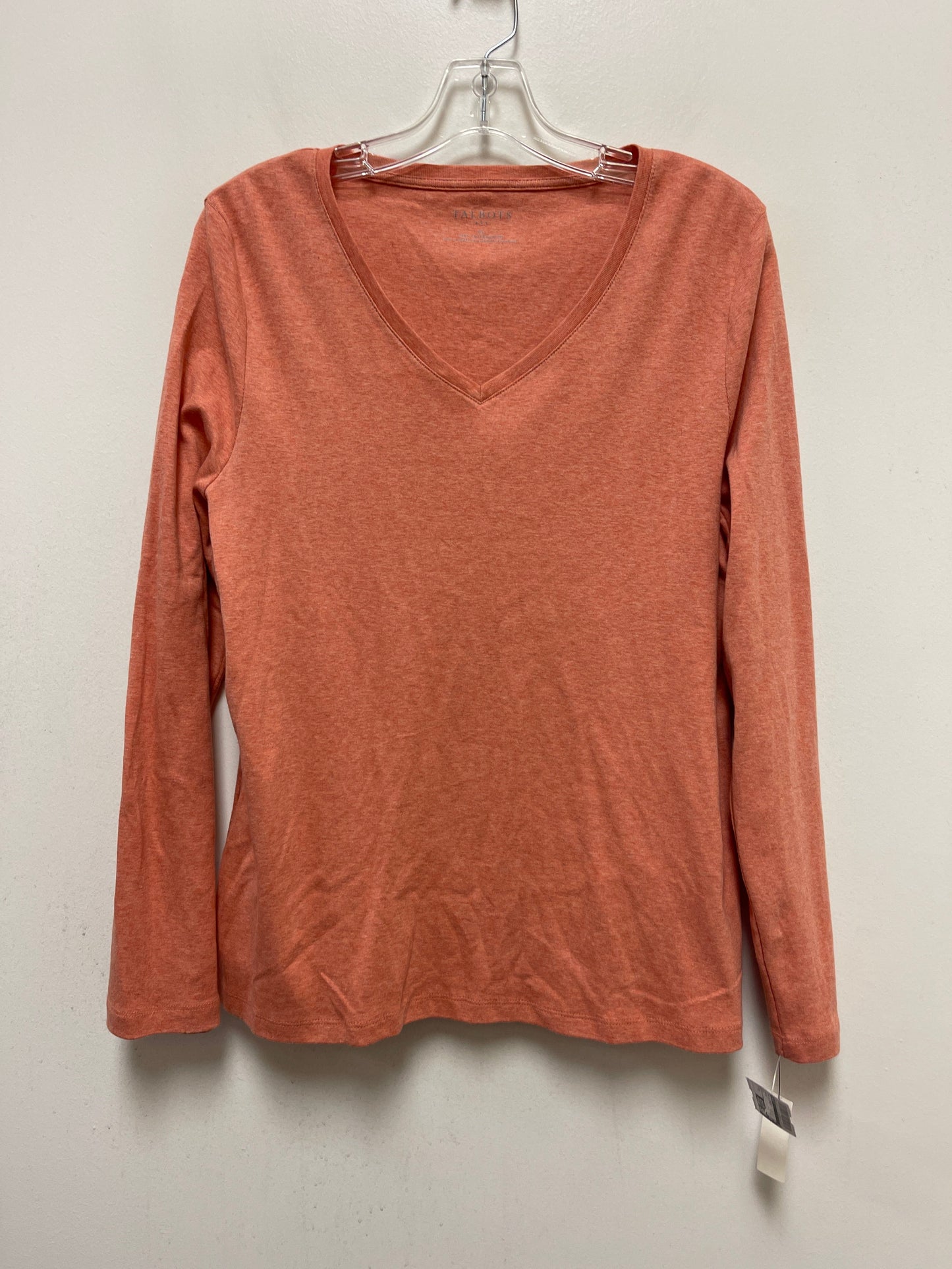 Orange Top Long Sleeve Basic Talbots, Size Xl